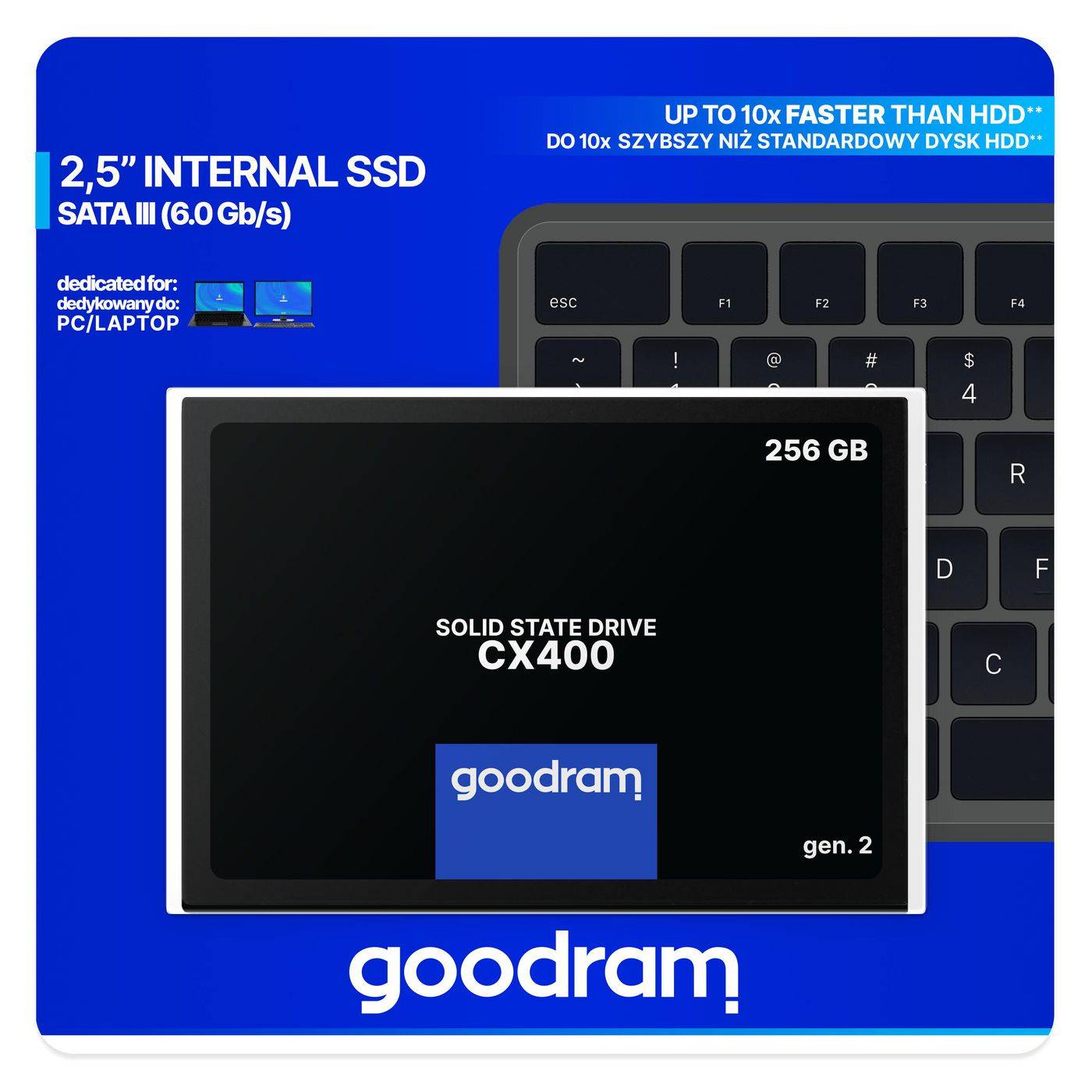 Symboolafbeelding voor Goodram CX400 gen.2 2,5" 256 GB Serial ATA III 3D TLC NAND