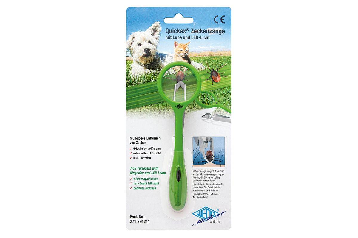 WEDO Quickex GN tekenpincet met vergrootglas en LED-1