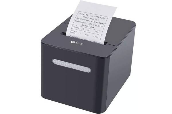 G&G bonprinter GG-TD80, rollen van 80 mm of 57 mm breed.