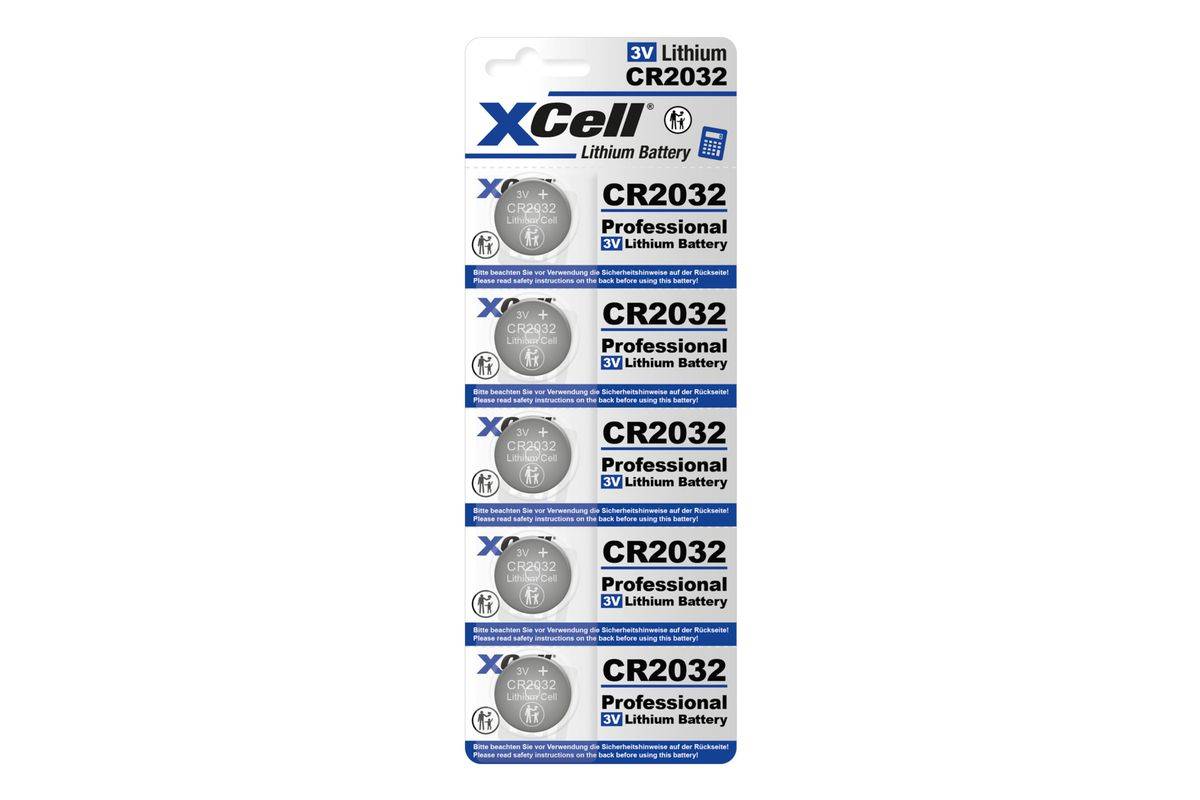 XCell knoopcelbatterij CR2032 3V 220mAh 5 stuks.-1
