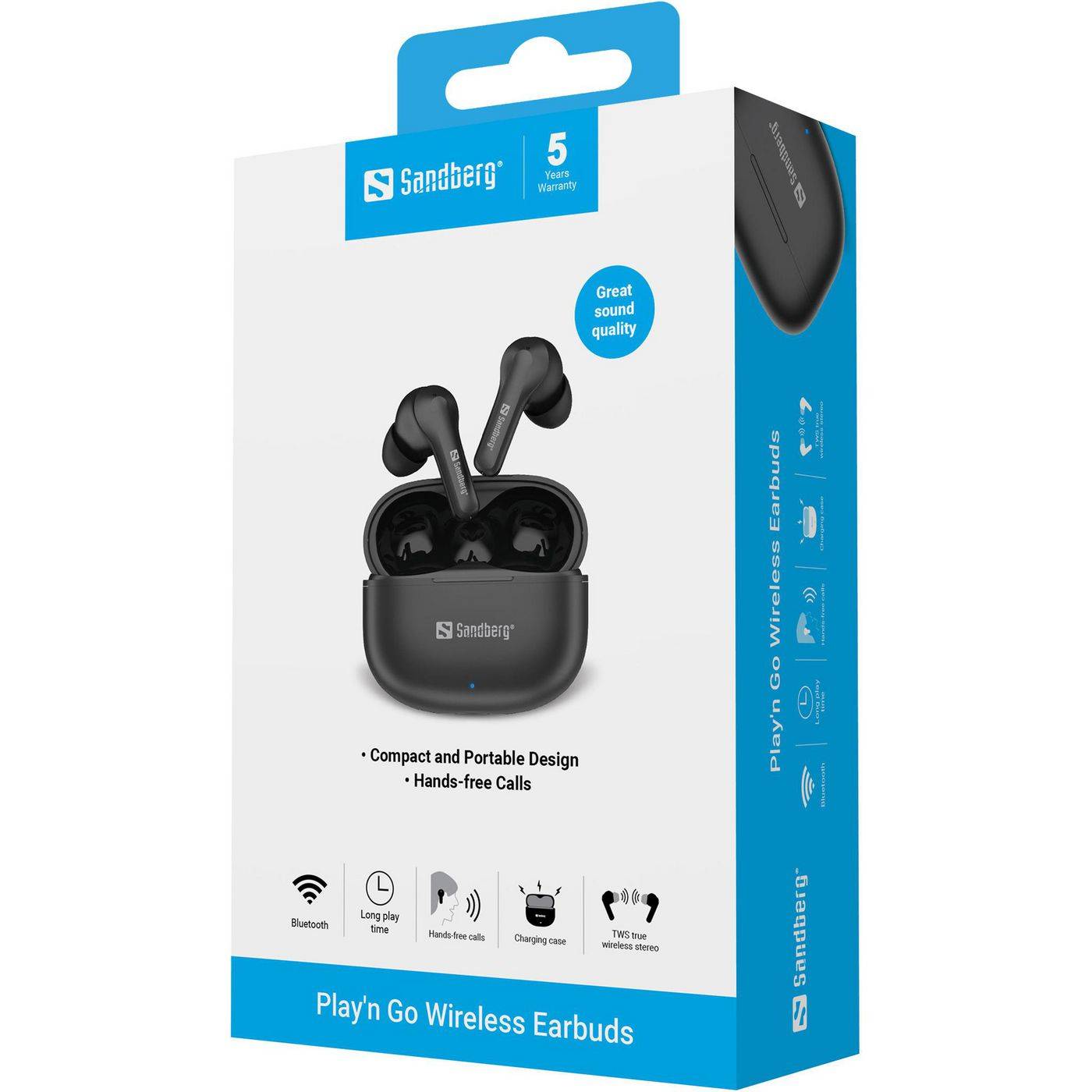 Sandberg Play'n Go Wireless Earbuds geven u de vrijheid om te genieten van uw favoriete muziek.-5
