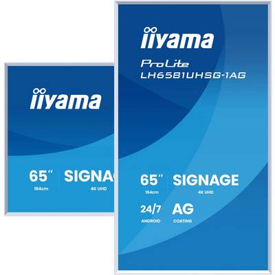 iiyama 65" Gallery Line met afneembaar wit frame, 3840x2160, UHD VA ELED-paneel, Haze 25% 500 cd/m², liggend en staand,-3