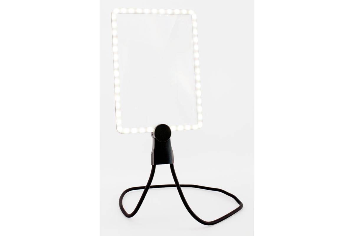 REALPOWER LED-vergrootglas HL-1, rechthoekig LED-leesvergrootglas om om de nek te dragen-0