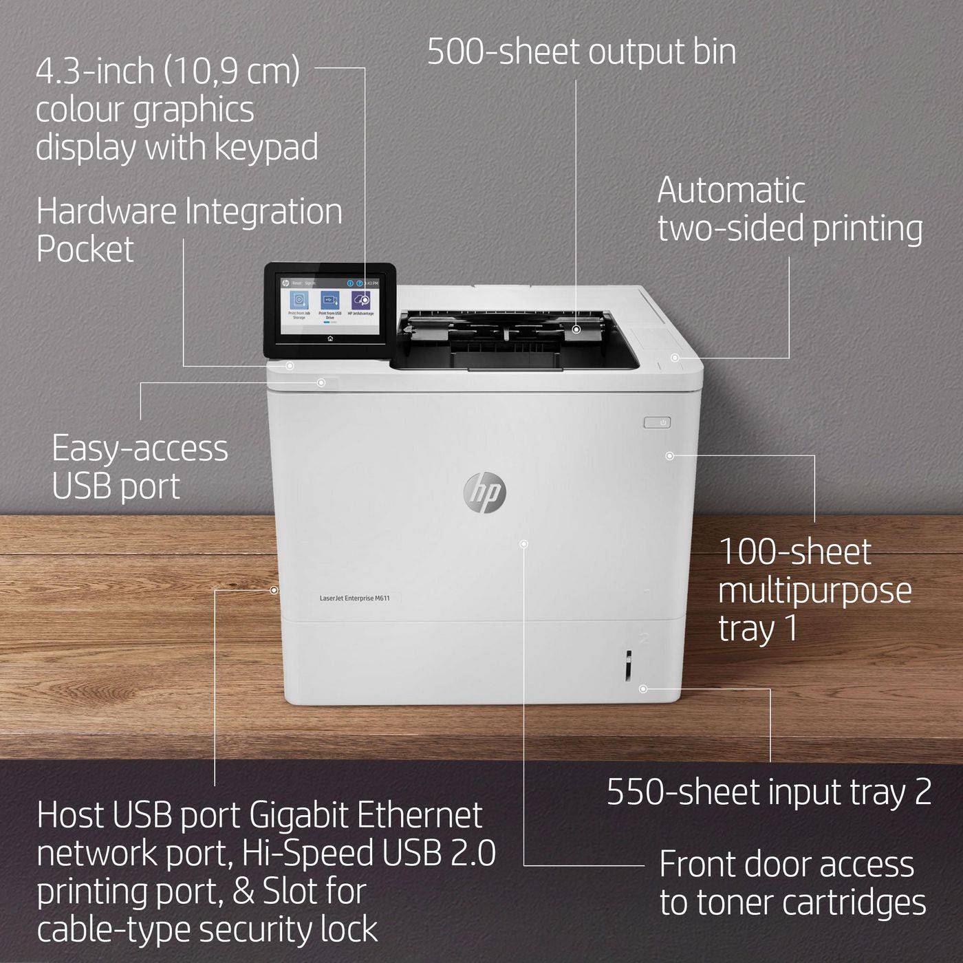 HP LaserJet Enterprise M611dn-3