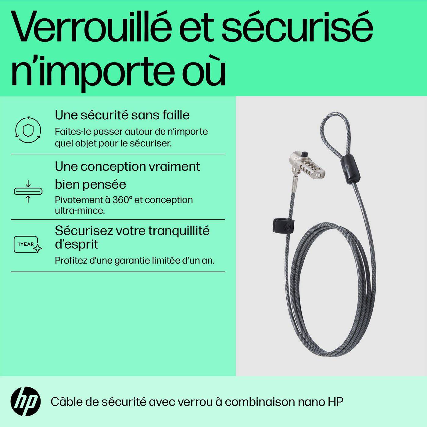 HP Notebook Beveiligingskabelslot Nano Combinatieslot-5