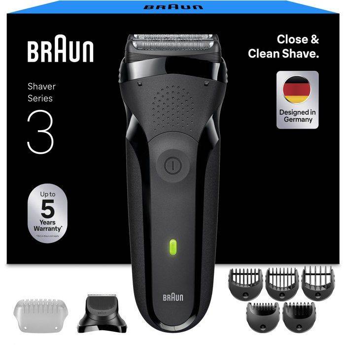 BRAUN Series 3 Elektrisch Scheerapparaat - Zwart - 30 minuten accuduur - 5 minuten snelladen 30-minute 5-minute-1
