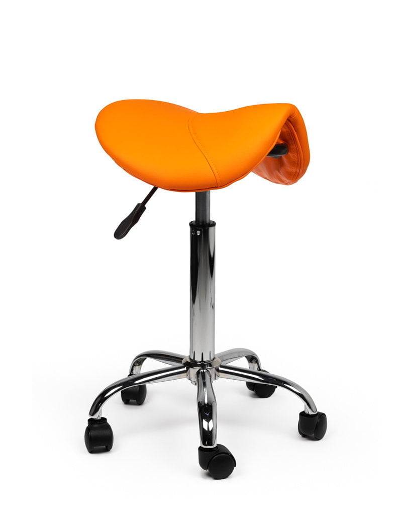 Ergonomische Zadelkruk Oranje Op Wielen-1
