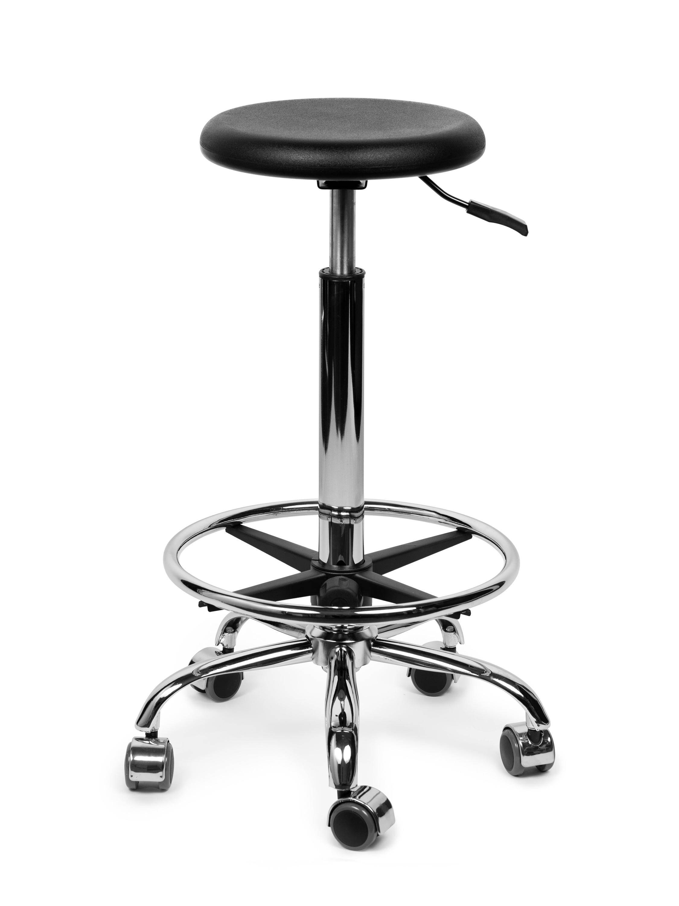 Ergonomische Werkkruk Zwart op Wielen-1