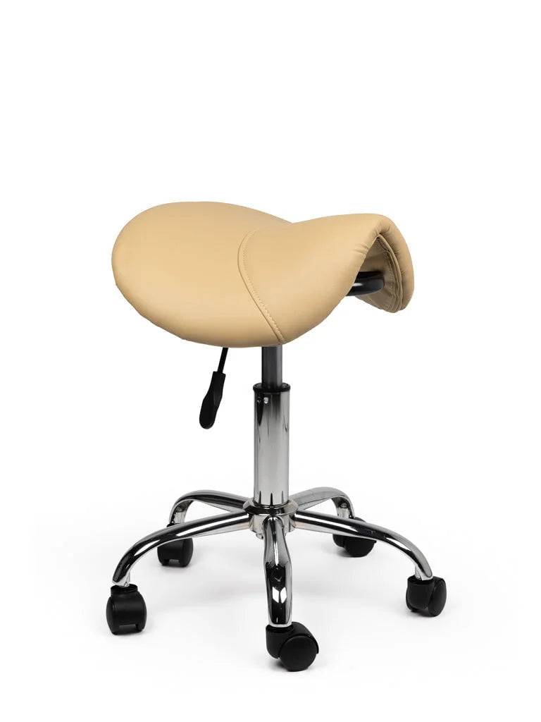 Ergonomische Zadelkruk Beige op Wielen-0