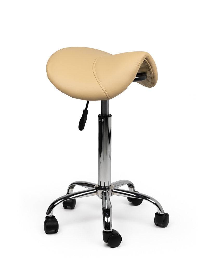 Ergonomische Zadelkruk Beige op Wielen-1
