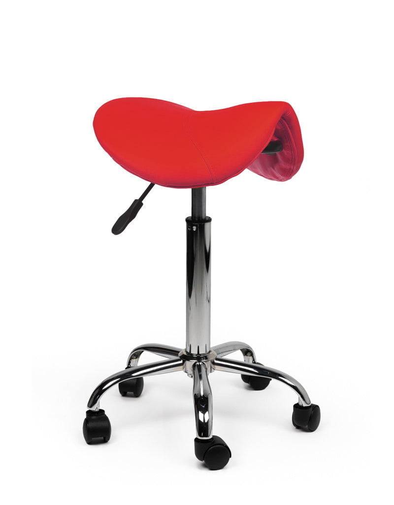 Ergonomische Zadelkruk Rood op Wielen-0