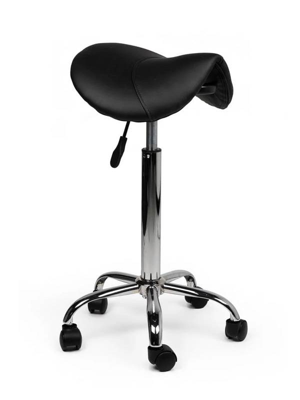 Ergonomische Zadelkruk Zwart op Wielen