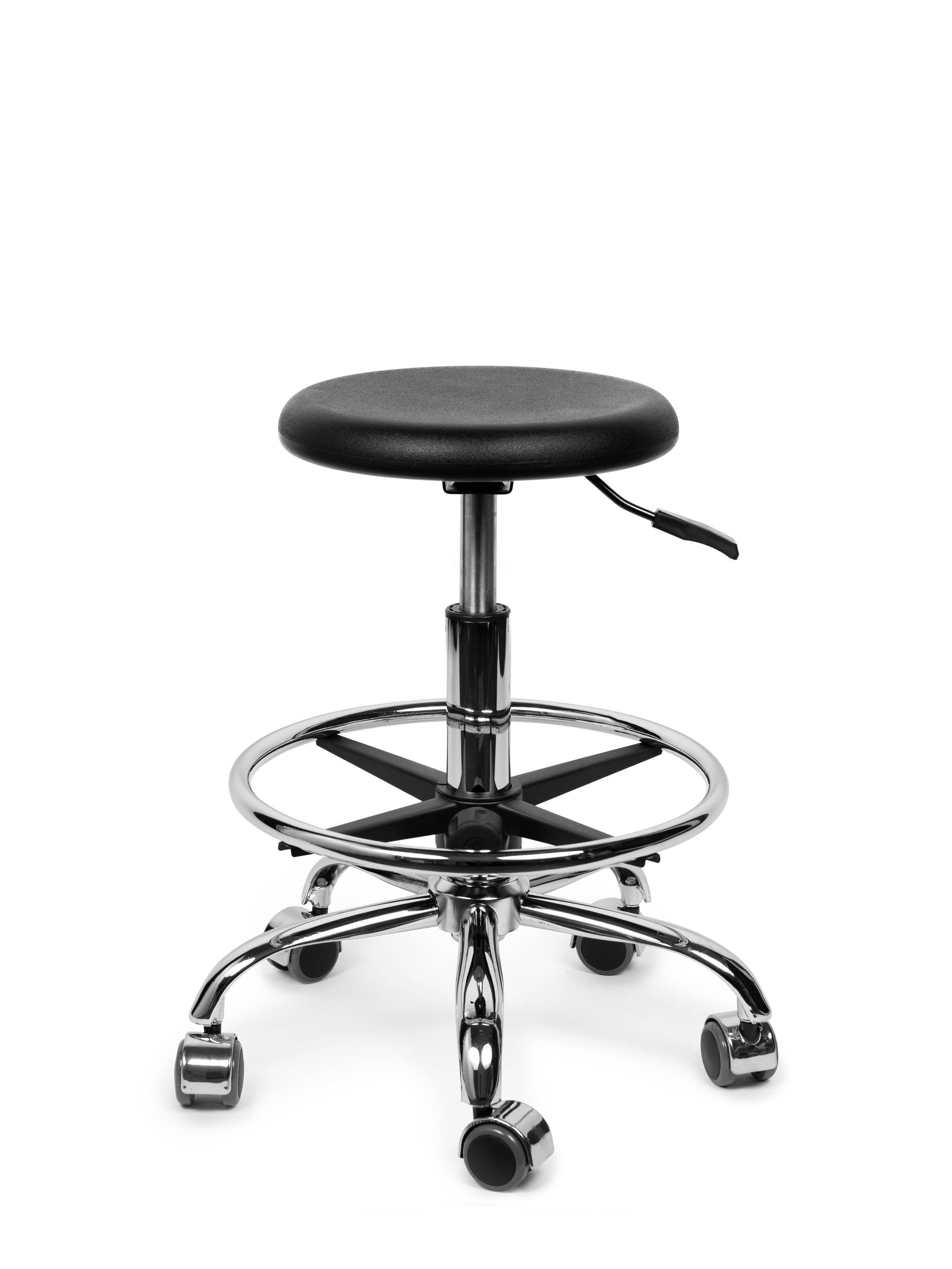 Ergonomische Werkkruk Zwart op Wielen-2