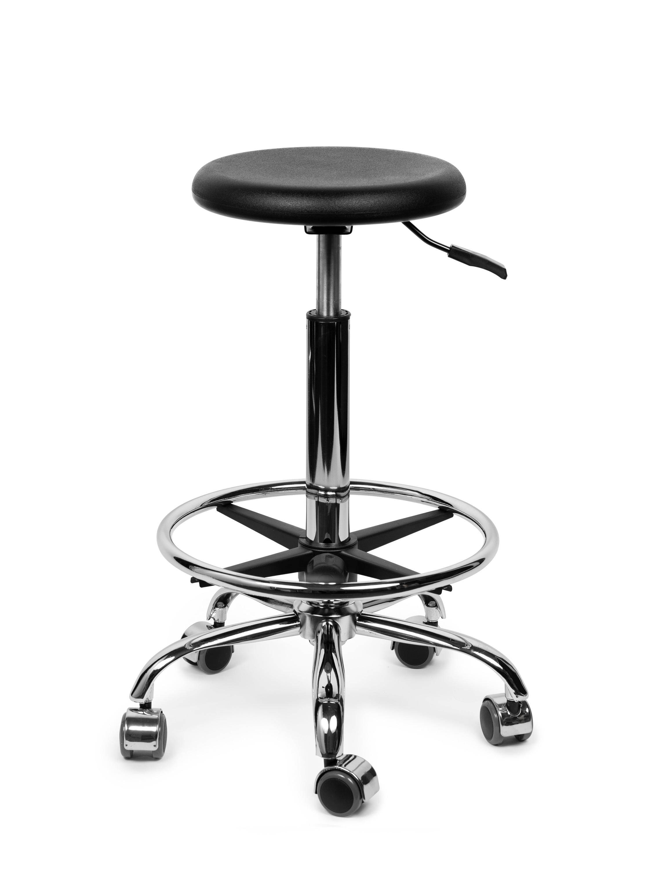 Ergonomische Werkkruk Zwart op Wielen-3