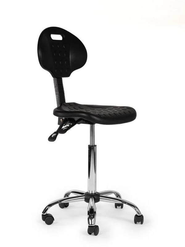 Ergonomische Werkplaatsstoel Zwart Op Wielen