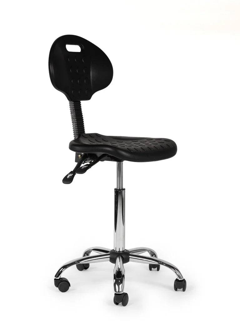 Ergonomische Werkplaatsstoel Zwart Op Wielen-0
