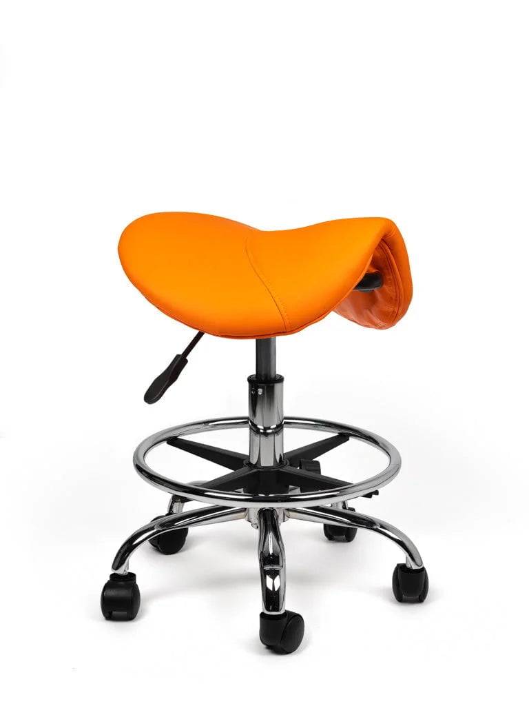 Ergonomische Zadelkruk Oranje Op Wielen-0