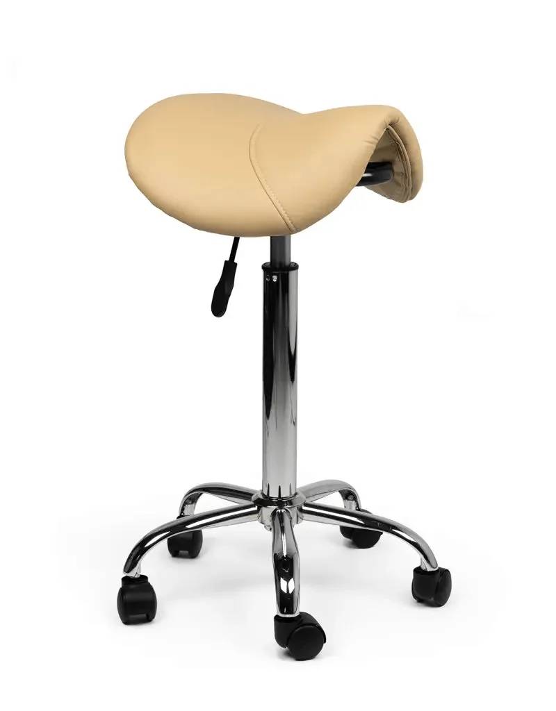 Ergonomische Zadelkruk Beige op Wielen-0