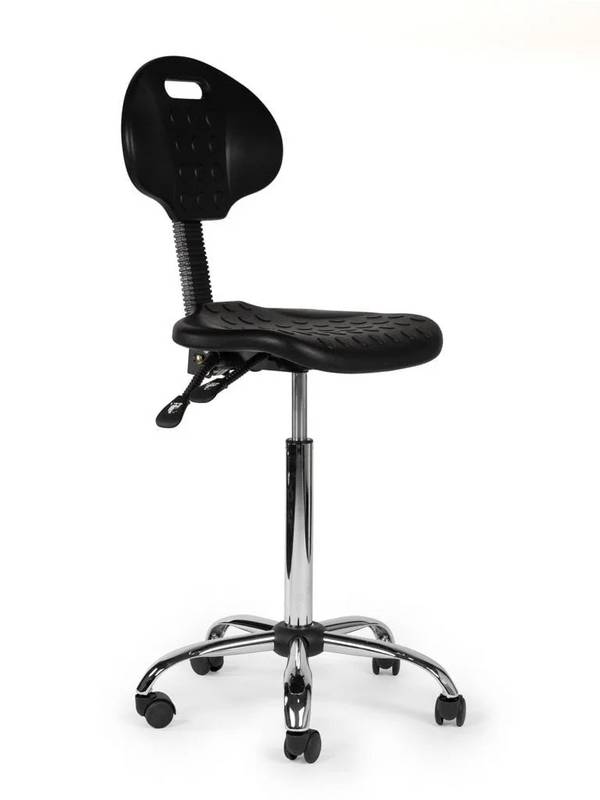 Ergonomische Werkplaatsstoel Zwart Op Wielen