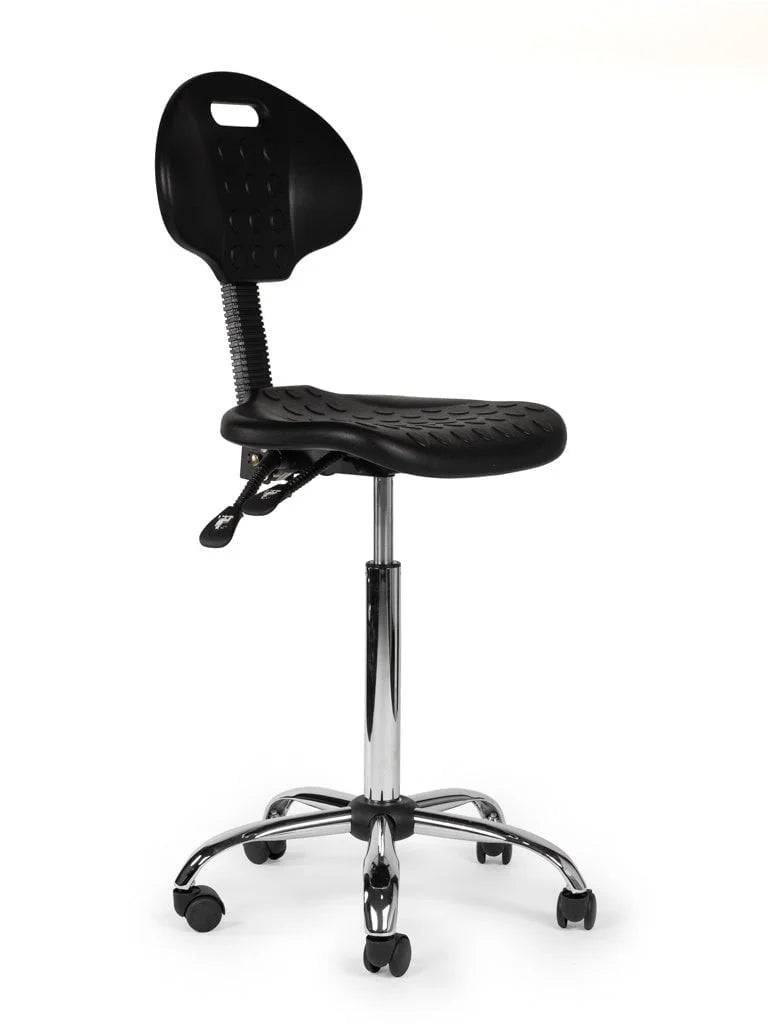 Ergonomische Werkplaatsstoel Zwart Op Wielen-0