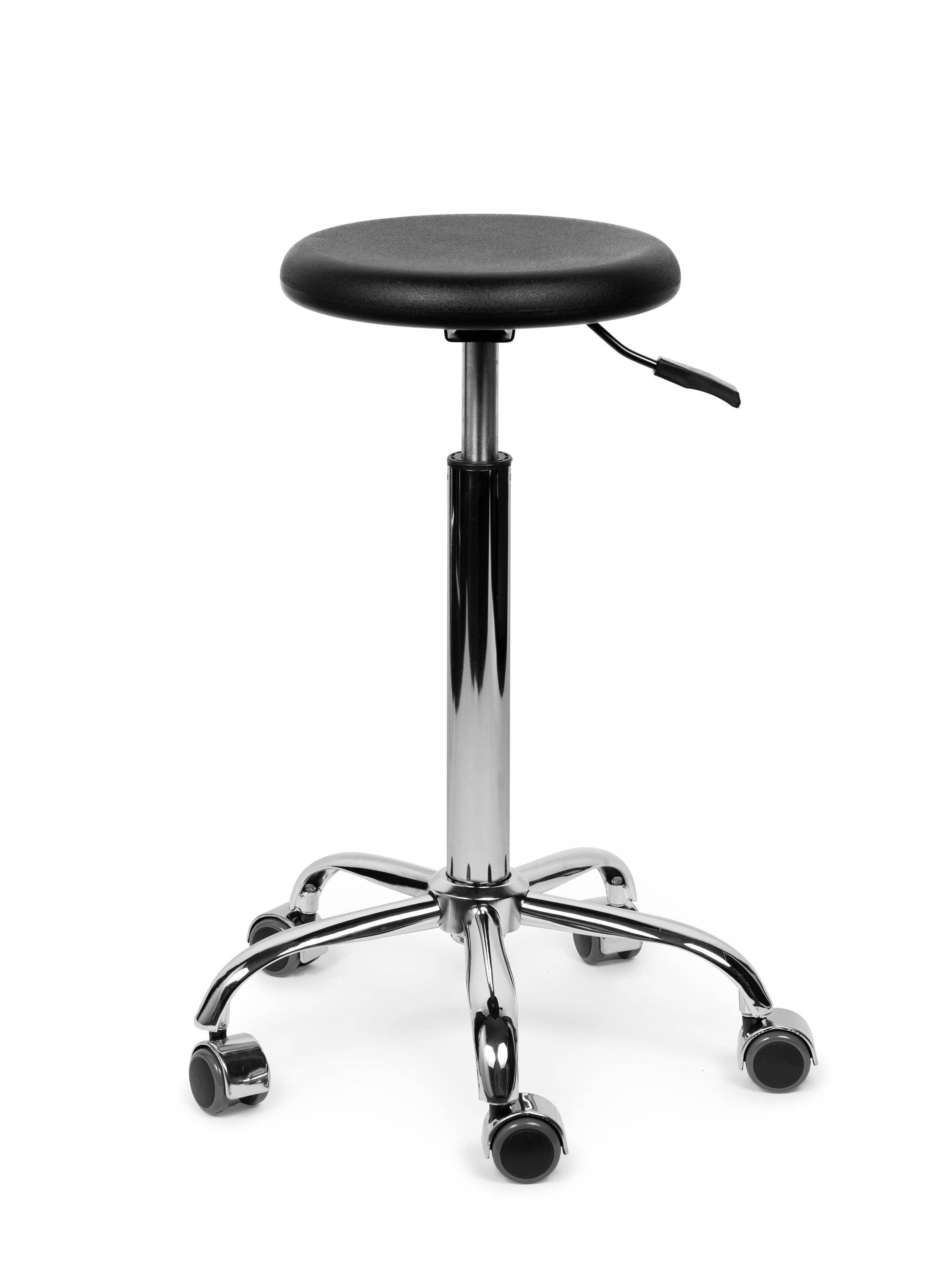 Ergonomische Werkkruk Zwart op Wielen-0