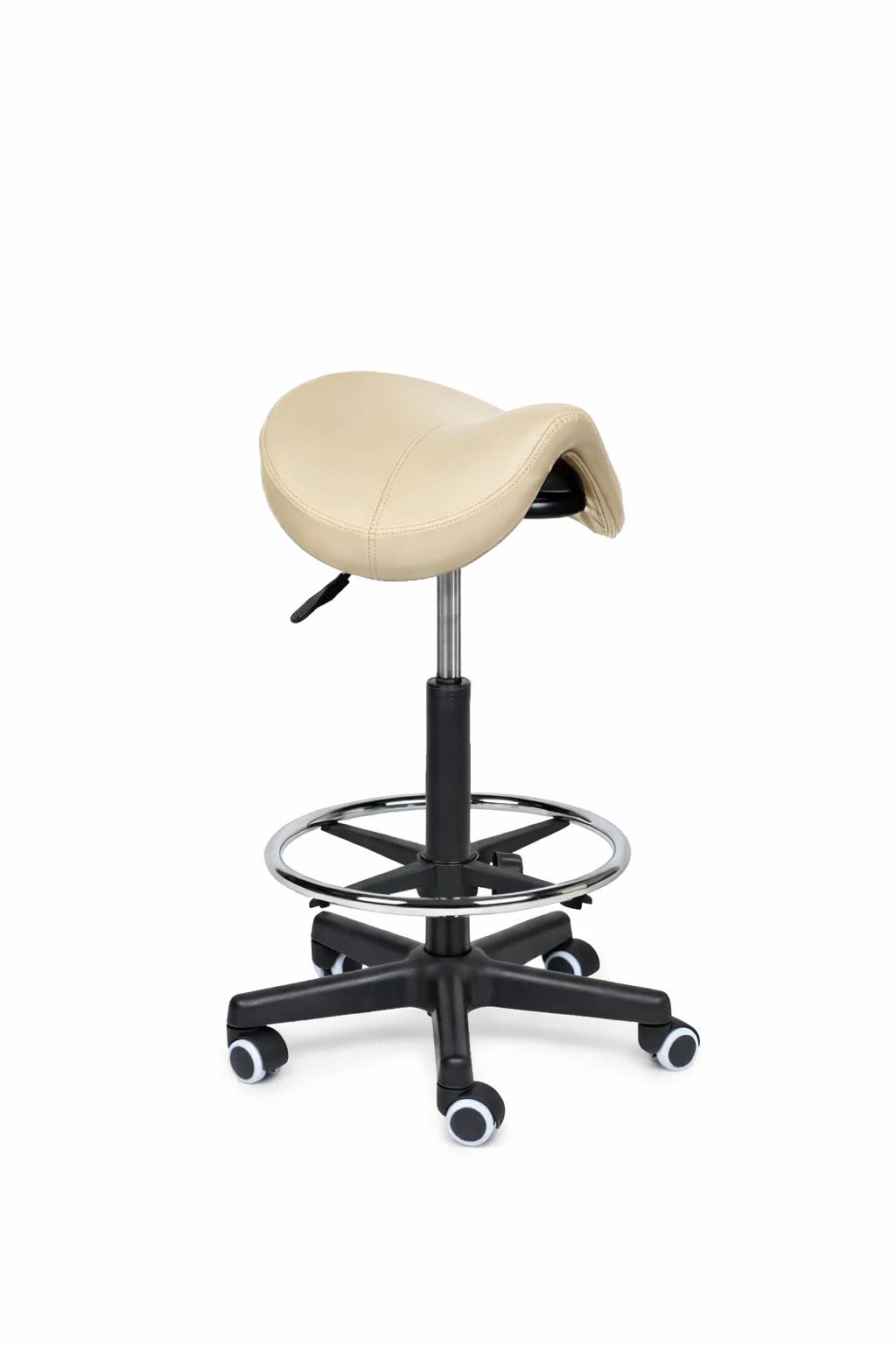 Ergonomische Zadelkruk Comfort Beige op Wielen-2