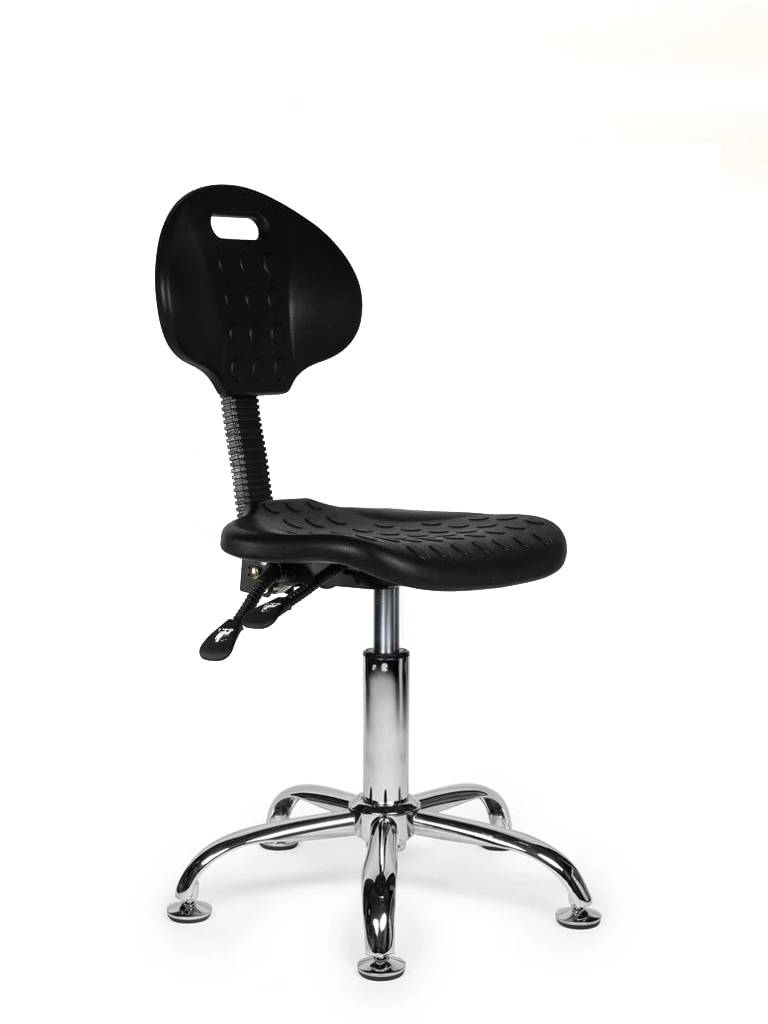 Ergonomische Werkplaatsstoel Zwart Op Wielen-0