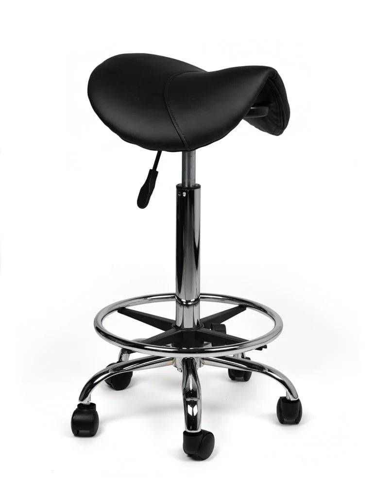 Ergonomische Zadelkruk Zwart op Wielen-0