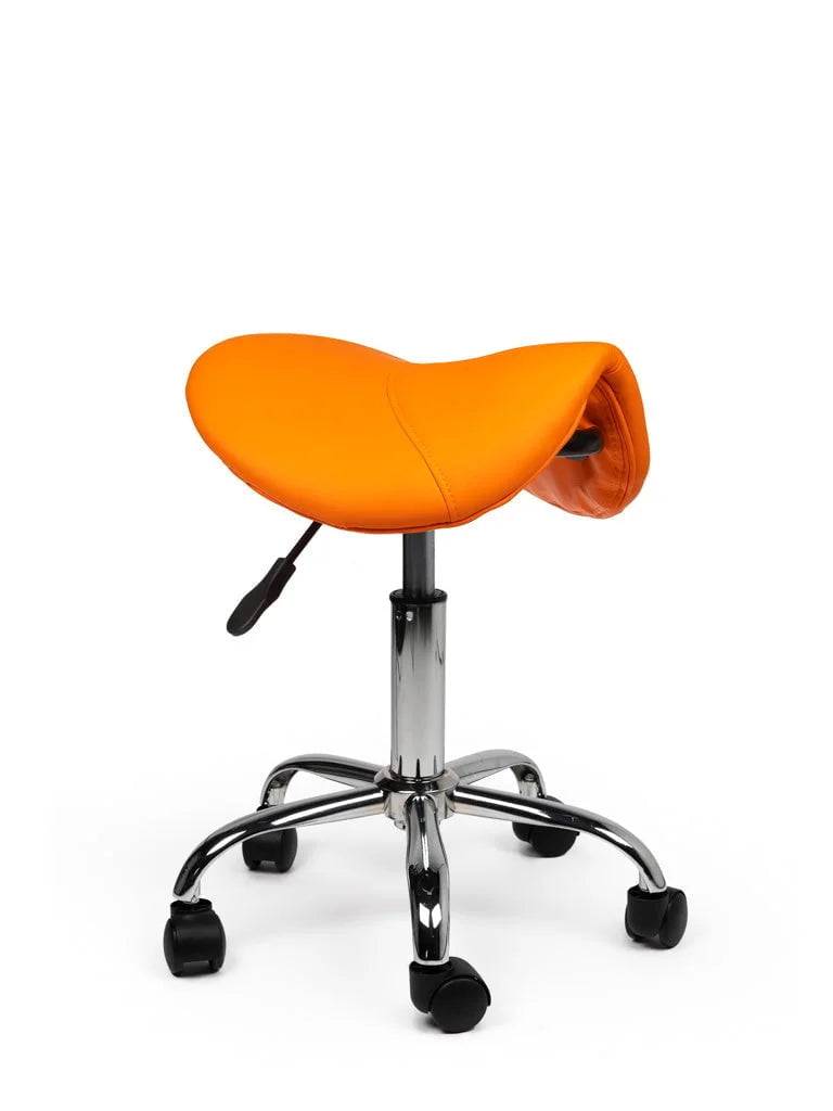 Ergonomische Zadelkruk Oranje Op Wielen-0