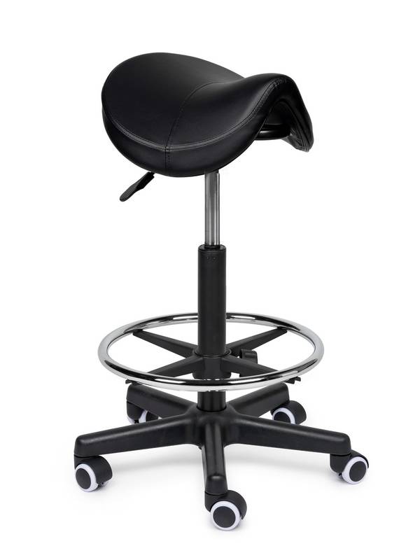 Ergonomische Zadelkruk Comfort Zwart op Wielen