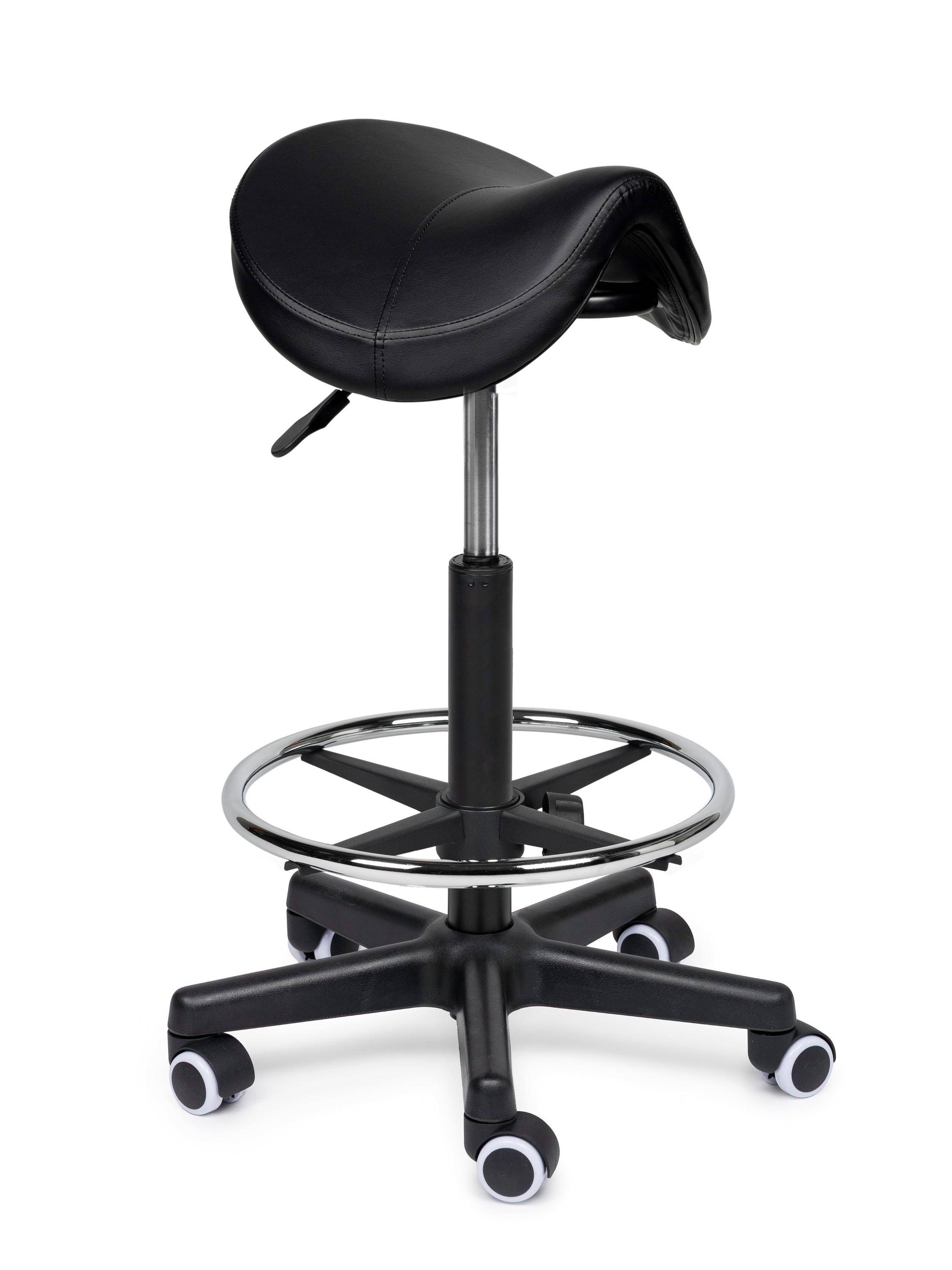 Ergonomische Zadelkruk Comfort Zwart op Wielen-0