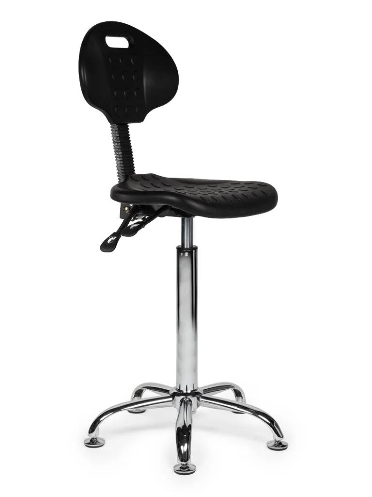 Ergonomische Werkplaatsstoel Zwart Op Wielen-0