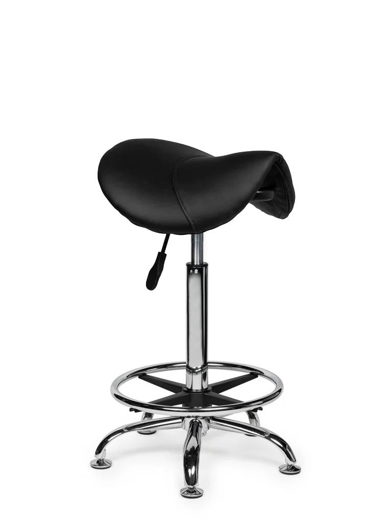 Ergonomische Zadelkruk Zwart op Wielen-0