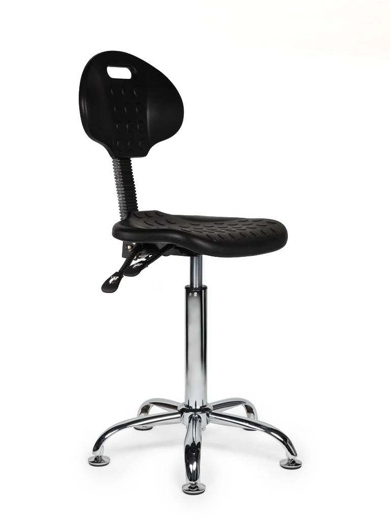 Ergonomische Werkplaatsstoel Zwart Op Wielen-0