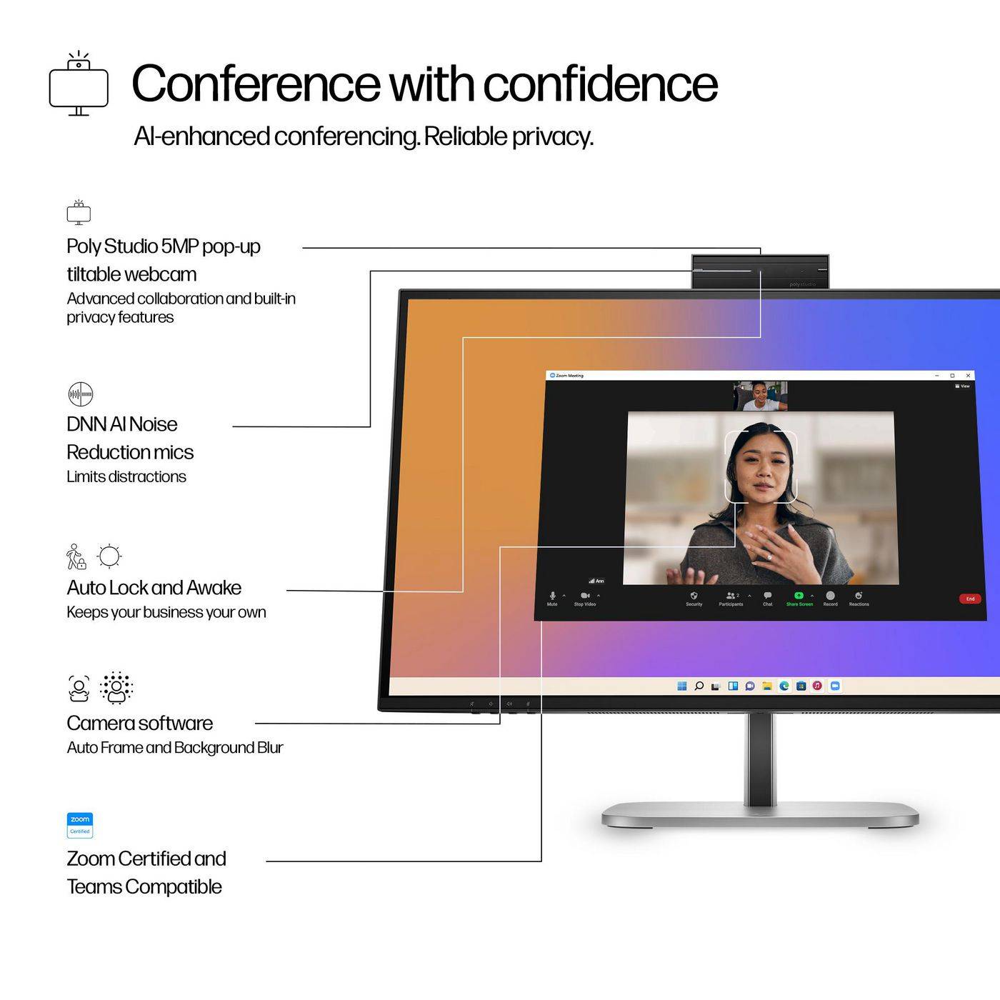 Symboolafbeelding voor HP Series 5 Pro 27 inch QHD USB-C conferentiemonitor - 527pm PVC-vrij