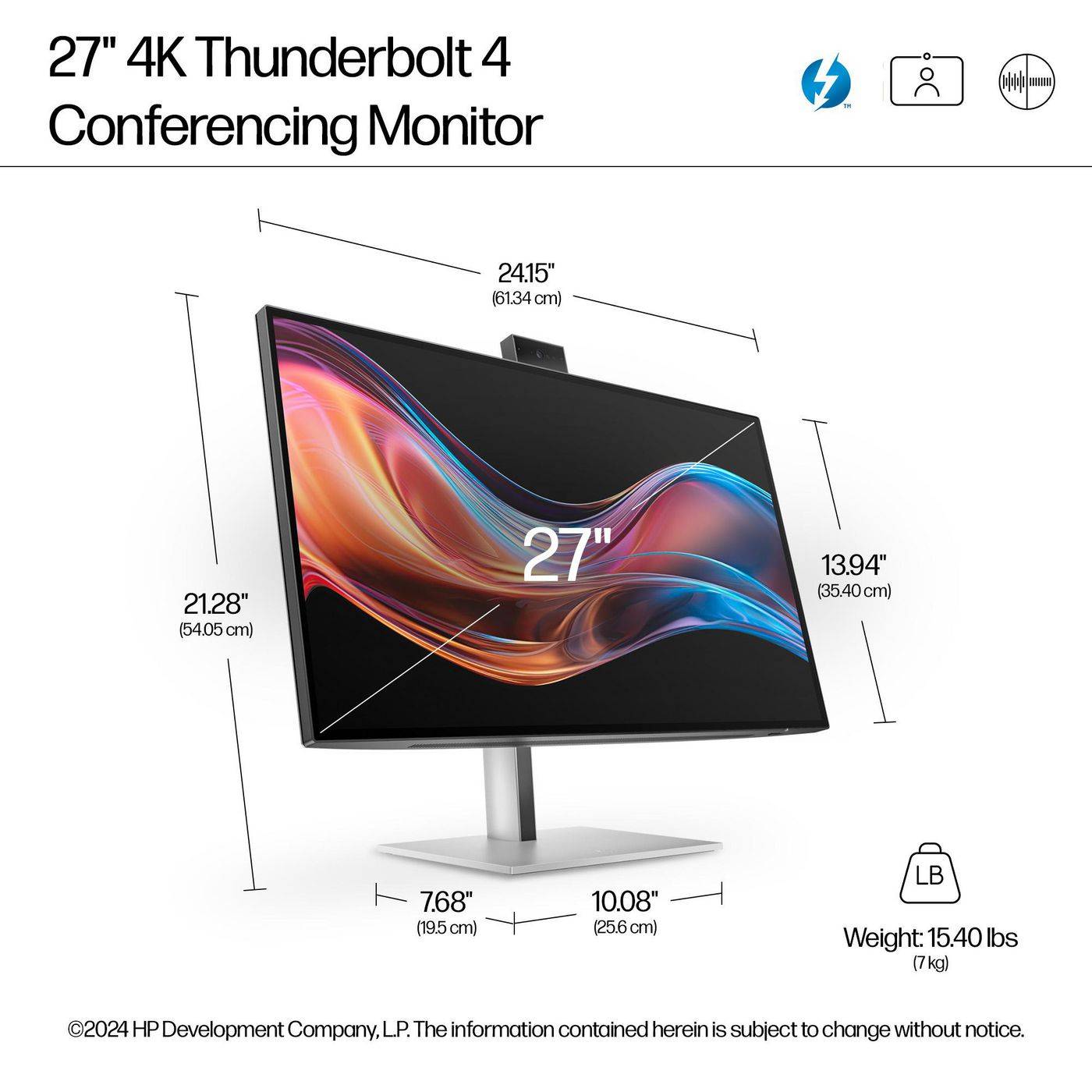 HP Series 7 Pro 27 inch 4K-conferentiemonitor - 727pm-3