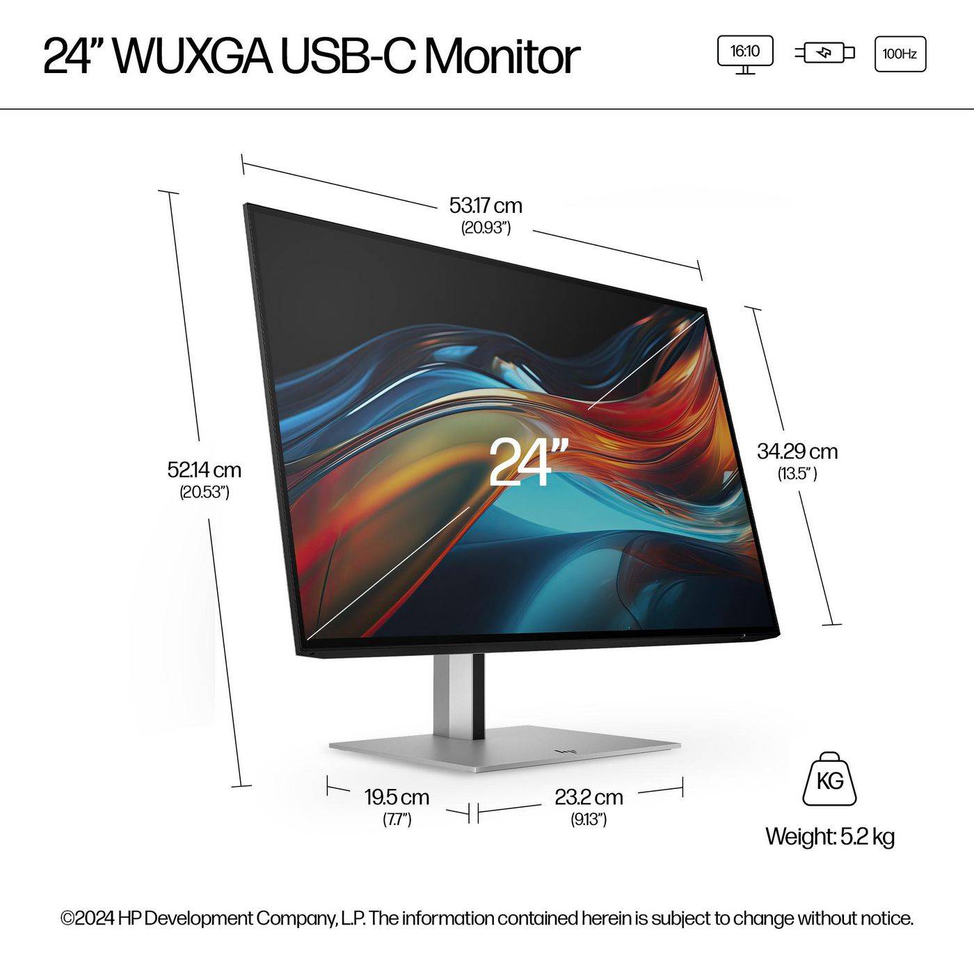 HP Series 7 Pro 24 inch WUXGA USB-C monitor - 724pu PVC-vrij-3