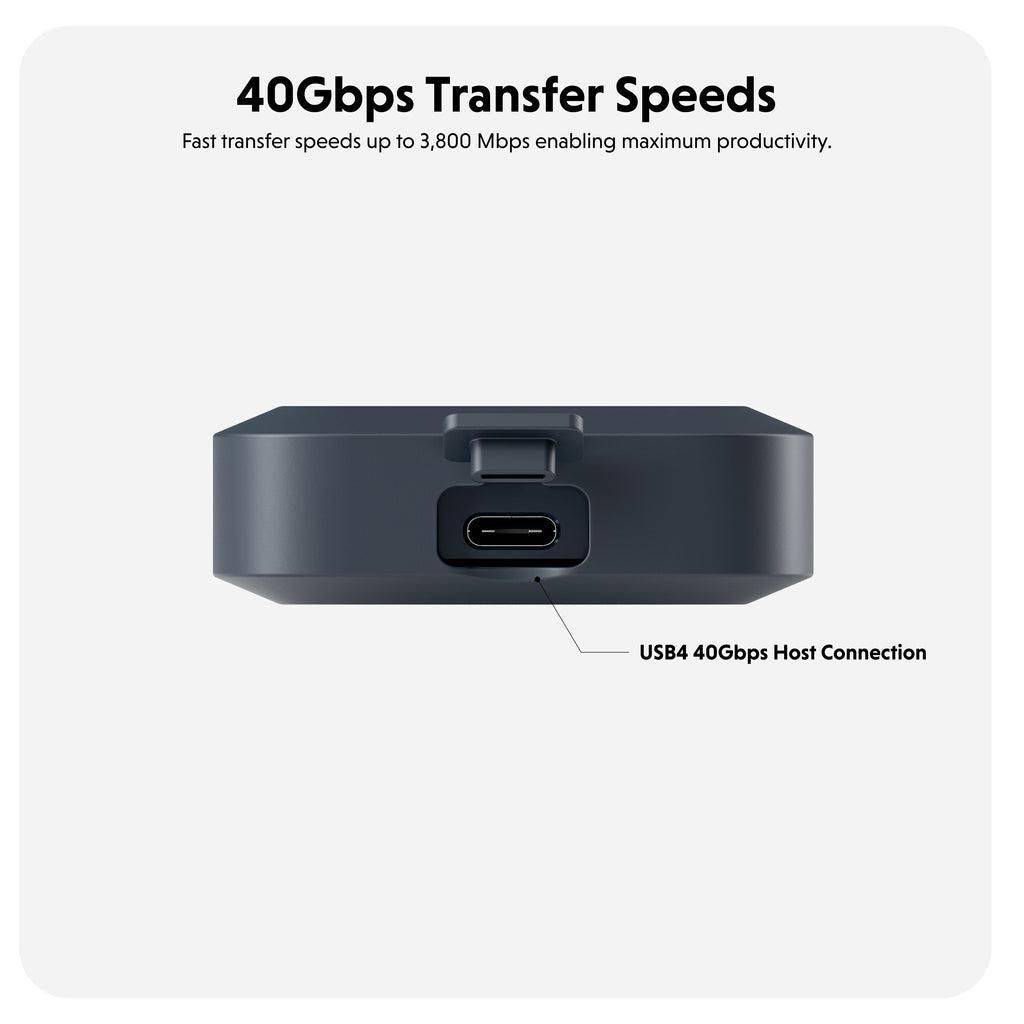 Targus HyperDrive EcoSmart" USB4 M.2 SSD-behuizing USB-C 4 40 GBit/s M.2 PCIe NVMe 2230, 2242, 2260, 2280 HD5001GL-6