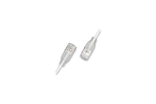 Wantec Patchkabel UTP CAT6a eGlow d=2,8mm 0,50m wit