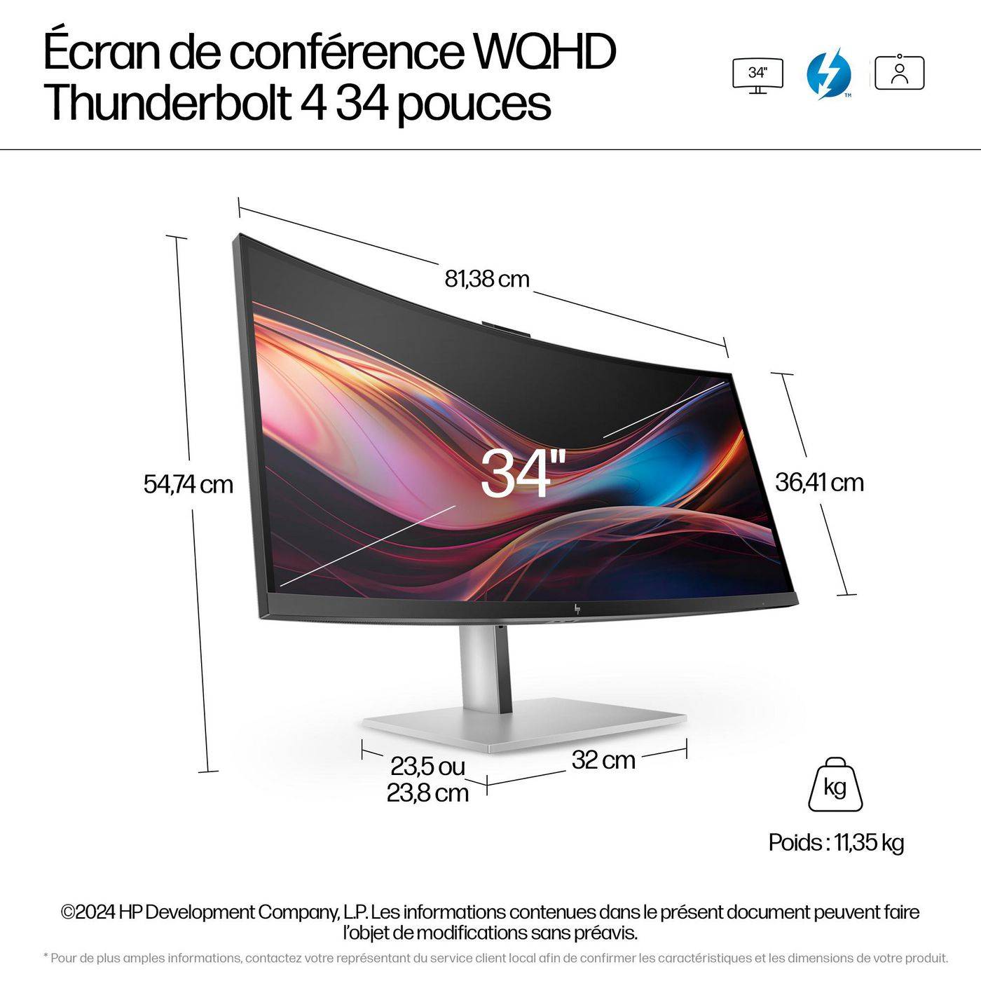 Symboolafbeelding voor HP Series 7 Pro 34 inch WQHD-conferentiemonitor - 734pm PVC-vrij