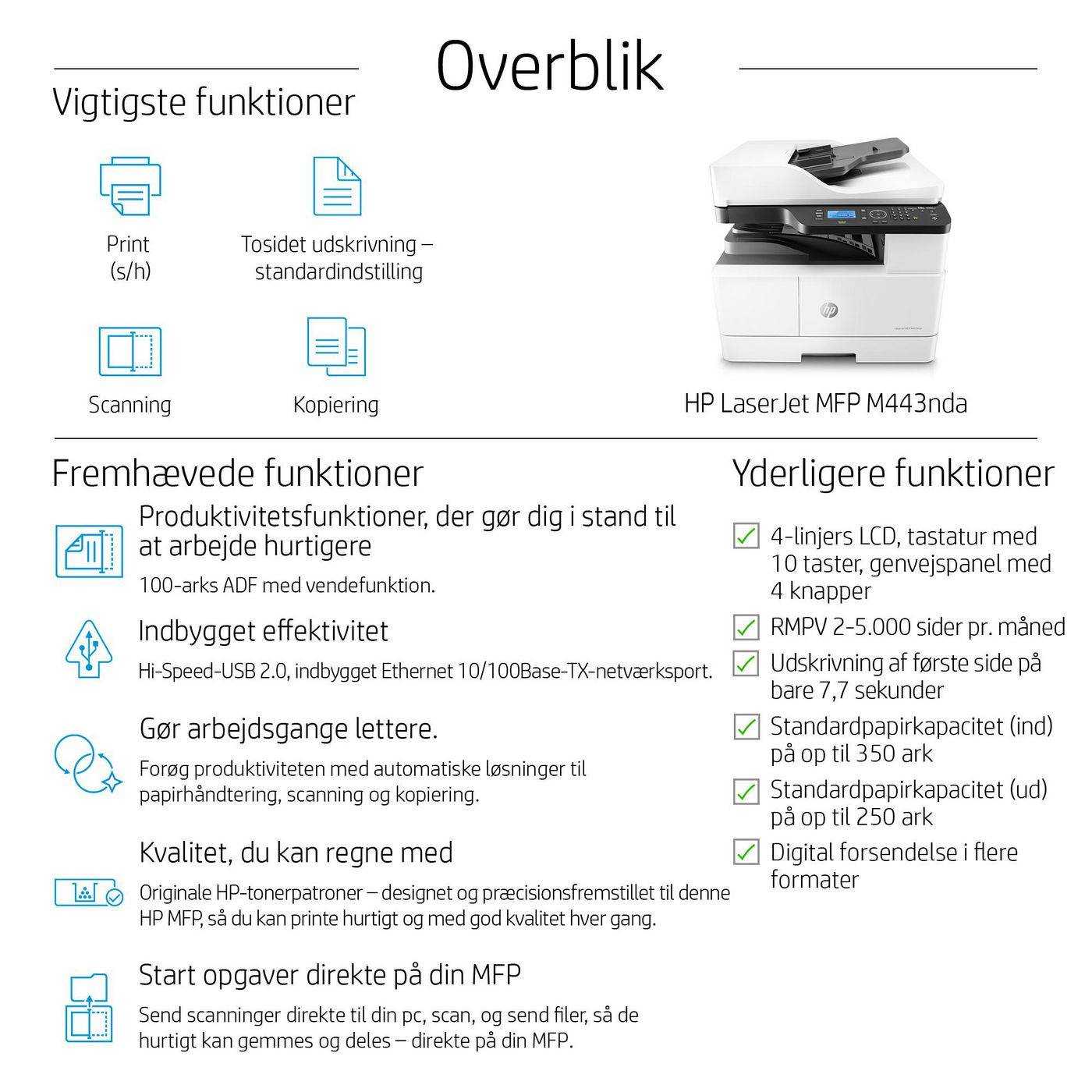 Symboolafbeelding voor HP LaserJet MFP M443nda Laser