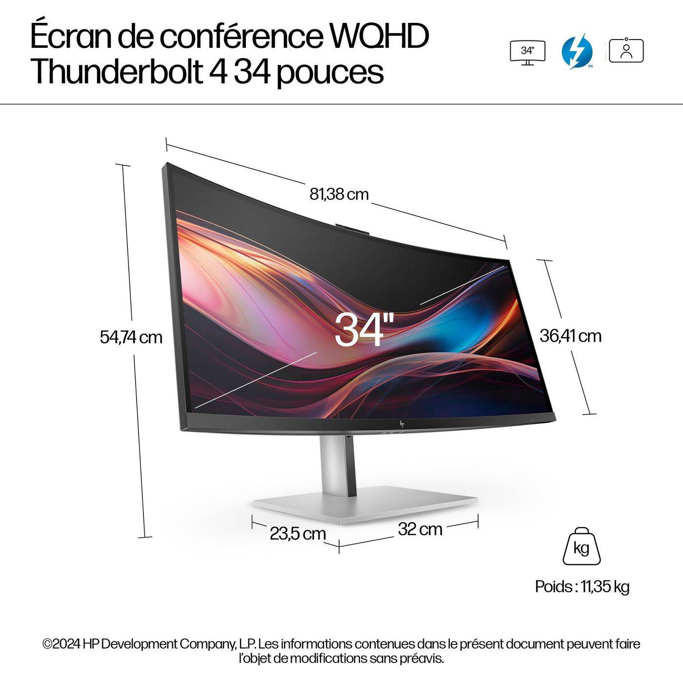 Symboolafbeelding voor HP Series 7 Pro 34 inch WQHD-conferentiemonitor - 734pm