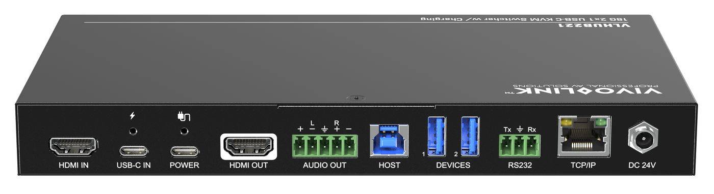 Vivolink 4K 2x1 Vergaderruimte HUB + Switcher met zachte Codec & CEC-3