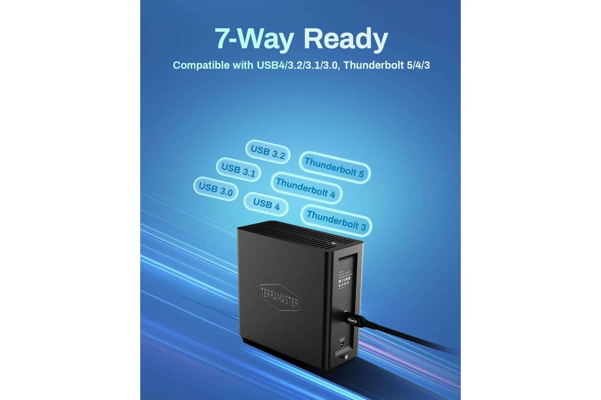 TERRAMASTER D4 SSD, 4-bay behuizing voor alle SSD's, USB4, 40 Gbps, zonder schijven-2