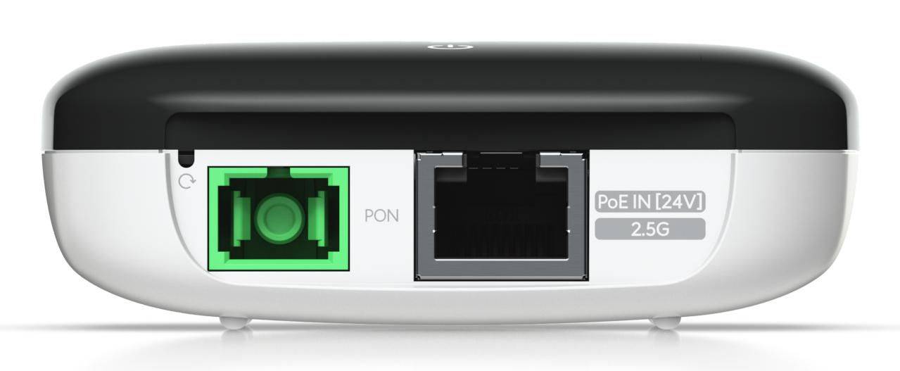 Ubiquiti 5-pack, SC/APC, ITU-G.984 GPON WAN, 1/2,5 GbE RJ45, 1,2 Gbps uplink / 2,5 Gbps downlink, totaal 20 km, PoE, 5W,-3