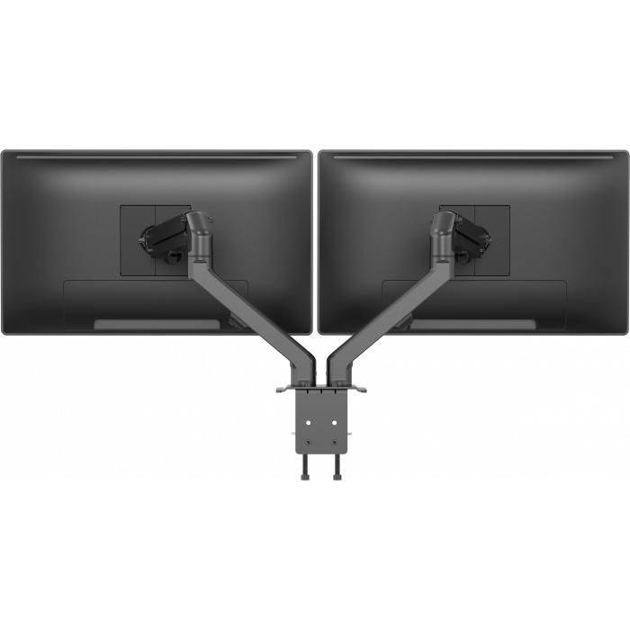 Vision Black monitorarm voor op het bureau, 100x100 inch, dubbel scherm-3
