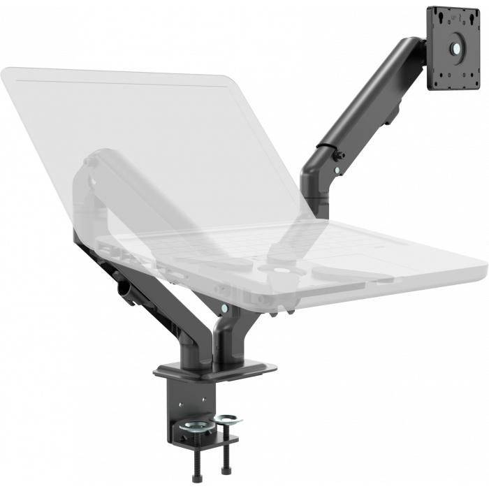 Vision Black monitorarm voor op het bureau, 100x100 inch, dubbel scherm-2