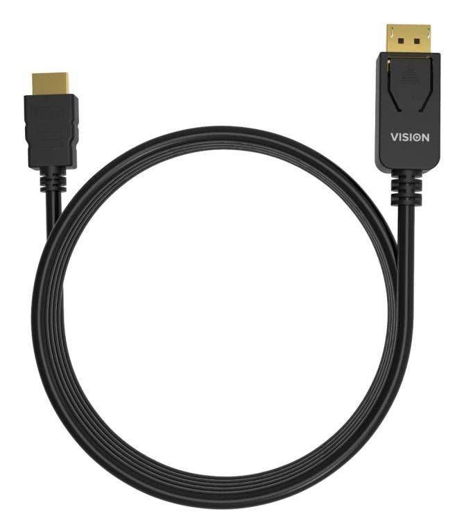 Vision 2m, DP naar HDMI, DP 1.4, HDMI 2.1, 8K/60Hz, 30 AWG, 2 ohm, 6 mm, zwart-2