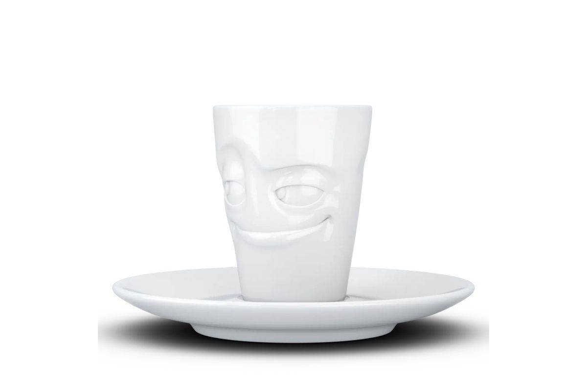 FIFTYEIGHT Espressomok met handvat 80 ml - Ondeugend wit-1
