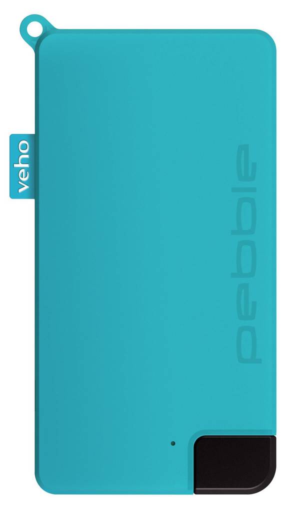 Veho Pebble Pokket 1000mAh microformaat powerbank met sleutelhanger - Blauw
